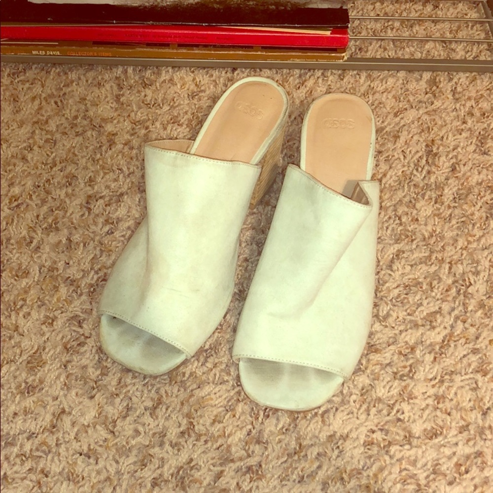 Baby blue suede heels